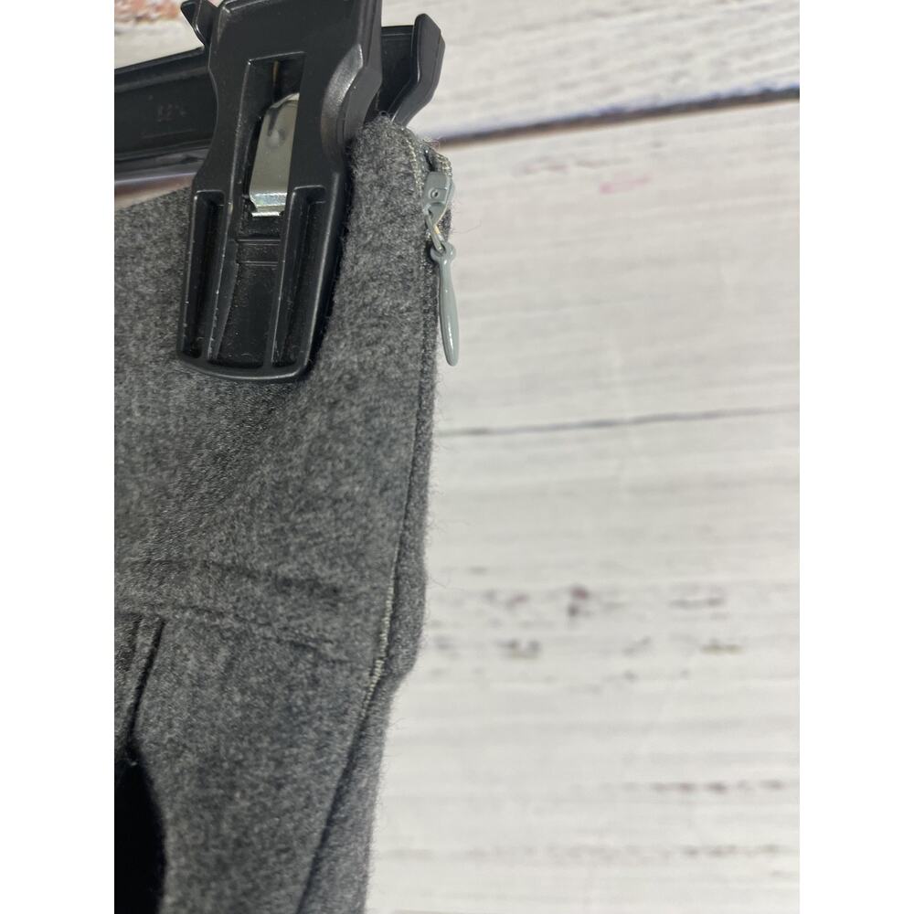 Burberry London Pants Women's M Gray Wool Blend Wide Leg Cropped Button Detail - Picture 5 of 9